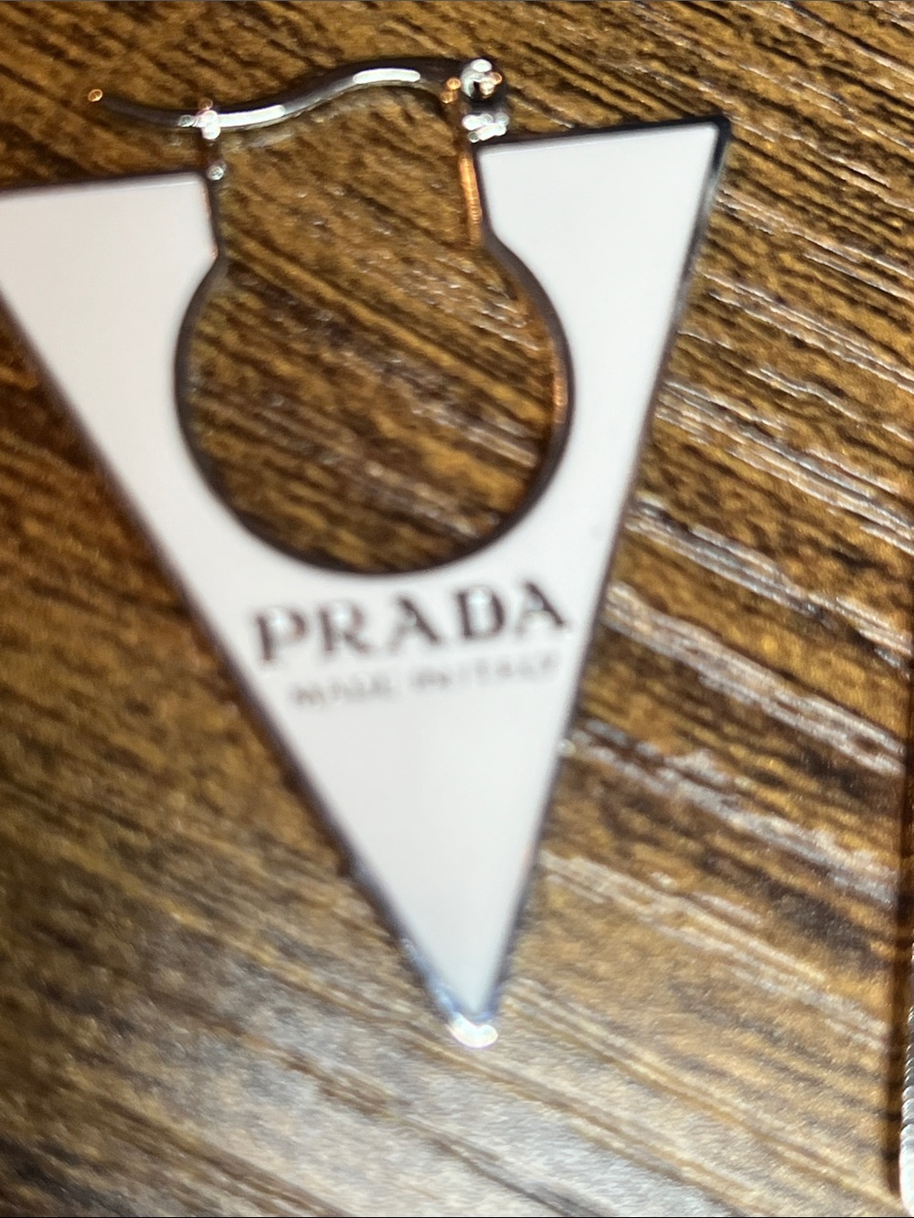 Up Cycled Triangle Silver Drop Earrings - Picture 4 of 5